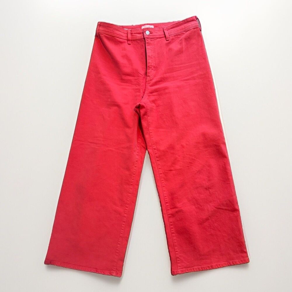 Universal Thread Women's Red Sailor High Rise Wide Leg Jeans Size 14